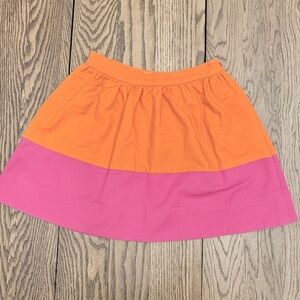 Kate Spade Girls Pink & Orange Color Block Skirt Sz 10 EUC DU
